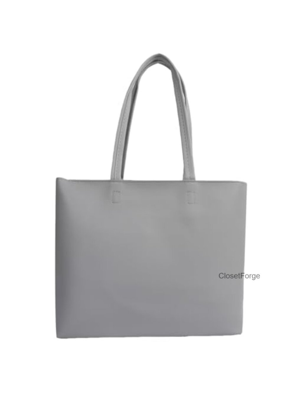 Women's Faux Leather Tote Bag with Zipper, Vegan Leather Satchel Shoulder Purse